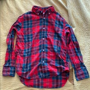 Boys flannel j crew buttoned down shirt